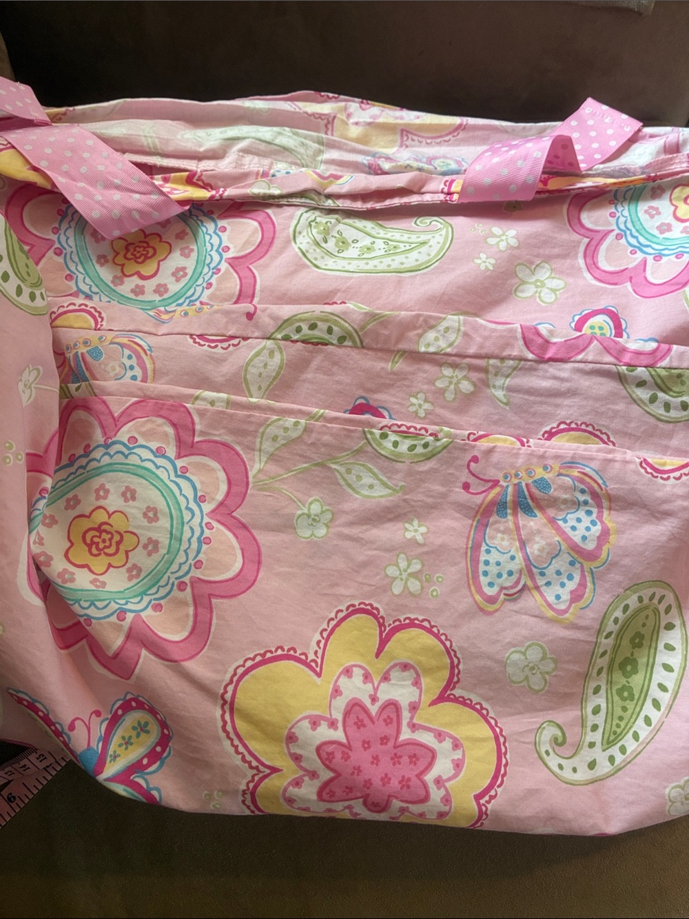 Pottery Barn Kids Pink Floral Paisley Duvet Cover Size Full/Queen